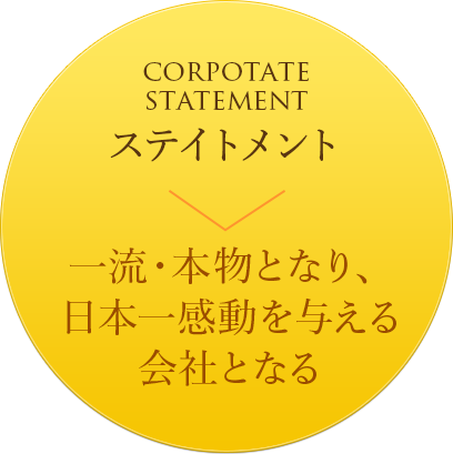 一流・本物となり、日本一感動を与える会社となる
